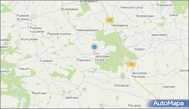 mapa Jaroszewo Drugie, Jaroszewo Drugie na mapie Targeo